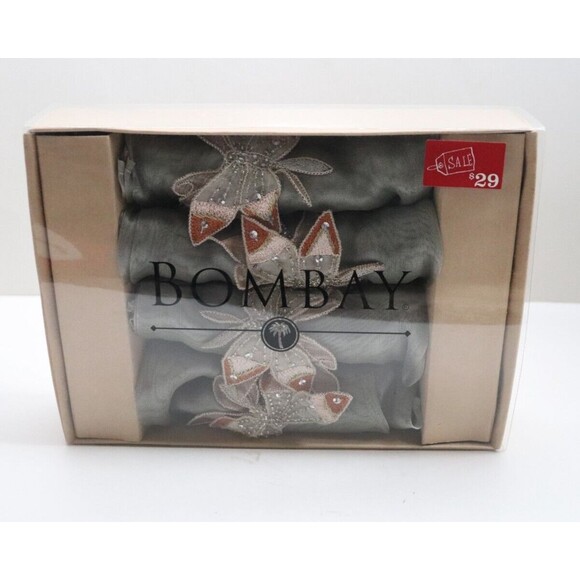 Bombay Napkins and Rings Set of 4 Butterfly‎ NIB - Picture 1 of 3